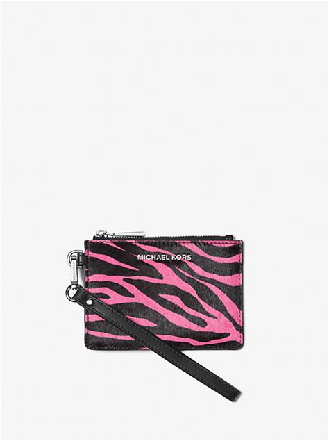 Zebra Print Calf Hair Coin Purse 